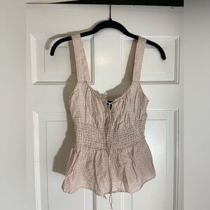 Jcrew Gingham peplum tank